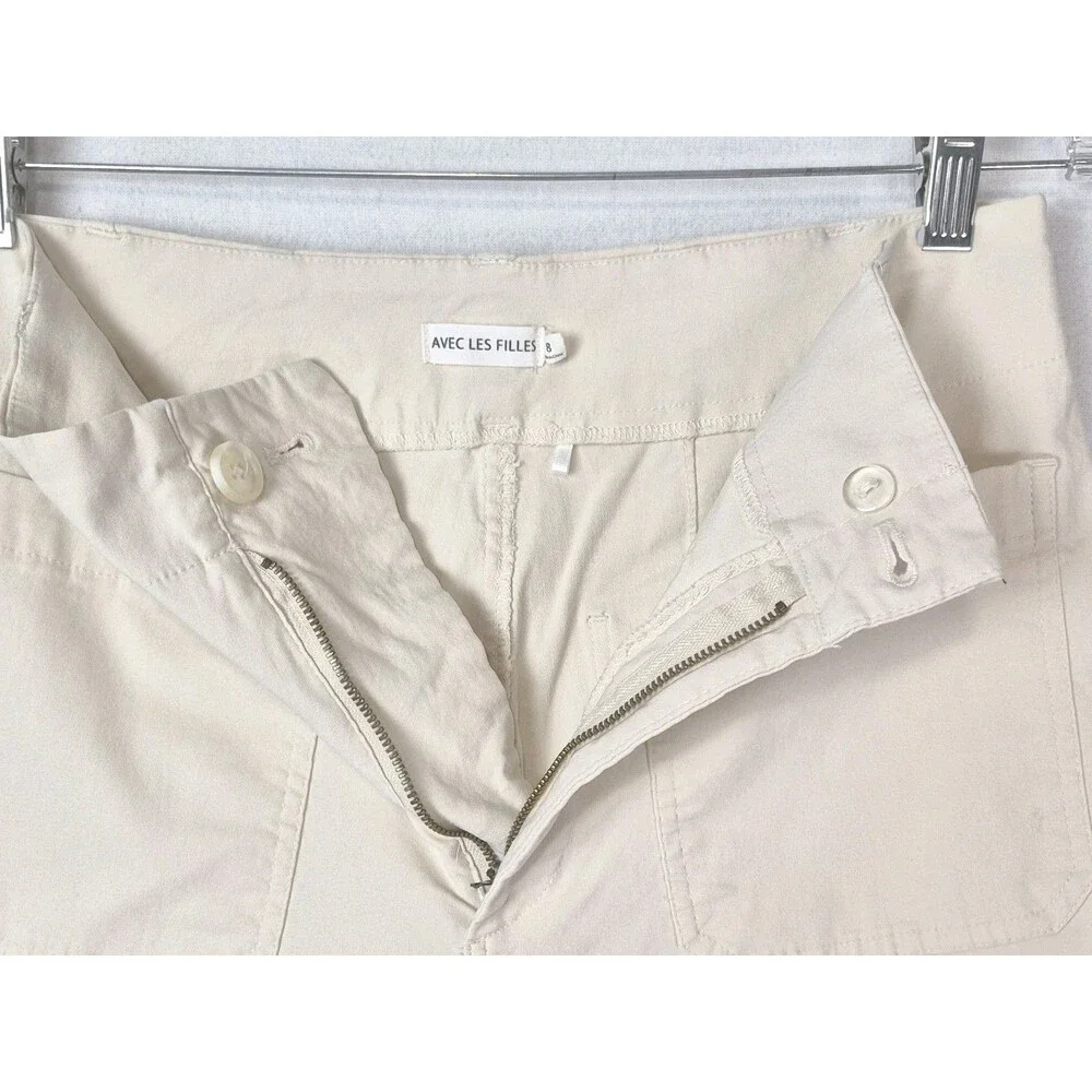 Avec Les Filles Cropped Wide Leg Pants High Rise Stretch Trousers Quiet Luxury